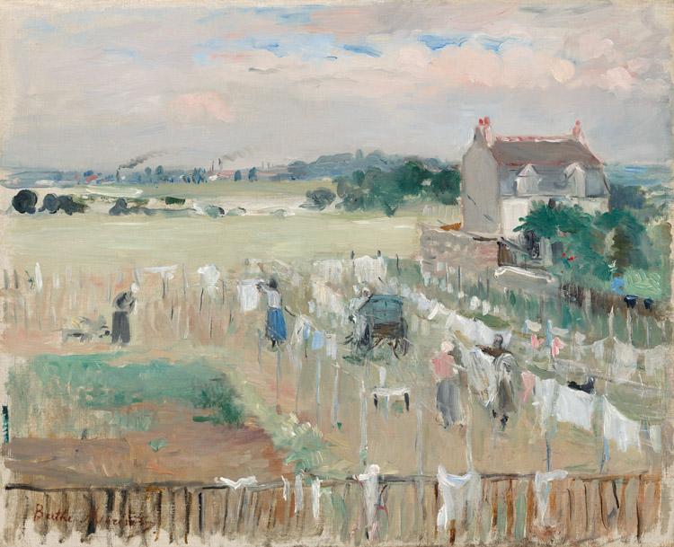 Berthe Morisot Hanging the Laundry out to Dry (nn02) France oil painting art
